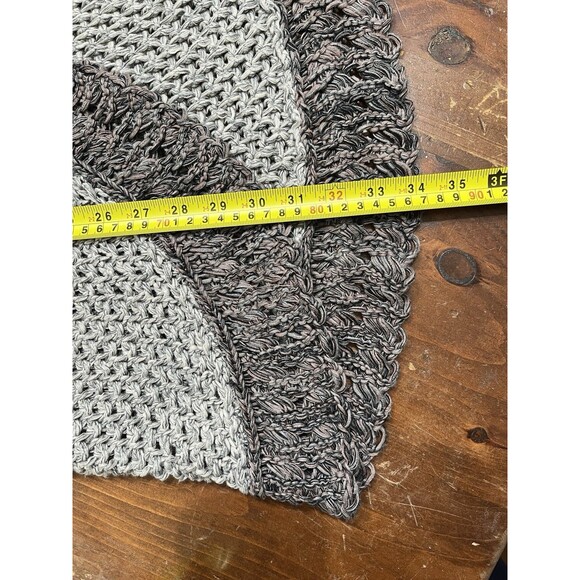 Cabi Gray Open Front Round Hem Open Knit Cardigan Sweater Med Y2K Grunge Boho - Picture 10 of 15